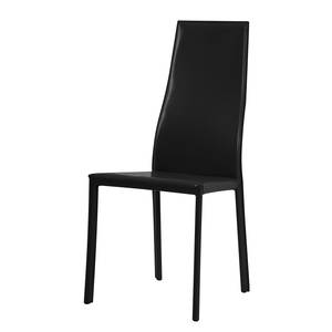 Chaises Valentina (lot de 2) Imitation cuir - Fibres de cuir Elsu I : Noir