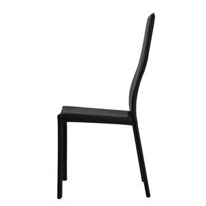 Chaises Valentina (lot de 2) Imitation cuir - Fibres de cuir Elsu I : Noir