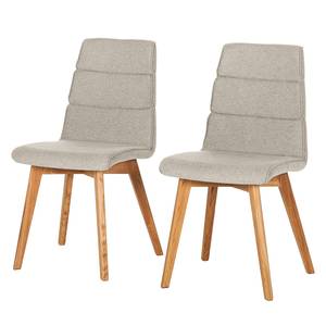 Gestoffeerde stoelen Tavenna geweven stof/deels massief eikenhout - Cappuccinokleurig