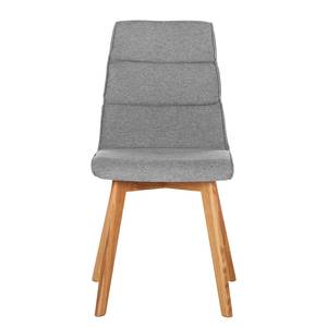 Chaises rembourrées Vallrun (lot de 2) Tissu / Chêne massif - Gris