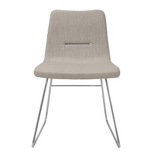 Chaises Vio Bar (lot de 2) Tissu / Acier inoxydable - Tissu Kira II : Beige