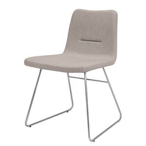 Gestoffeerde stoelen Valentina geweven stof/roestvrij staal - Stof Kira II: Beige