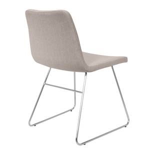 Gestoffeerde stoelen Valentina geweven stof/roestvrij staal - Stof Kira II: Beige