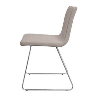 Gestoffeerde stoelen Valentina geweven stof/roestvrij staal - Stof Kira II: Beige