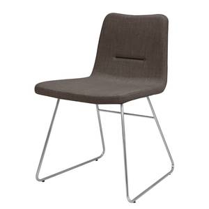 Gestoffeerde stoelen Valentina geweven stof/roestvrij staal - Stof Kira II: Bruin