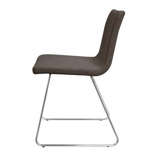 Chaises Vio Bar (lot de 2) Tissu / Acier inoxydable - Tissu Kira II : Marron