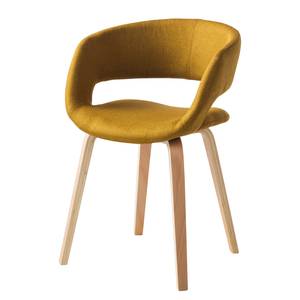 Chaise capitonnée Volda Tissu - Jaune curry