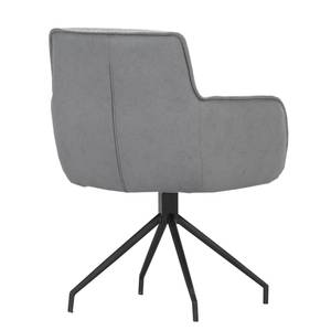 Chaise à accoudoirs Wellstead III Microfibre / Métal - Gris / Noir