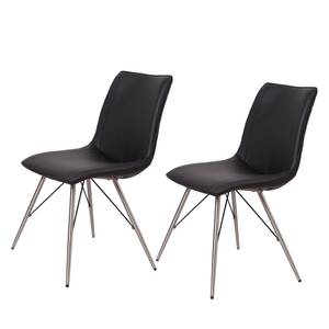 Chaises Winc (lot de 2) Imitation cuir - Noir