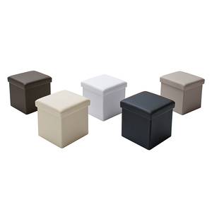 Gestoffeerde zitkubus Cube (met deksel) kunstleer - bruin