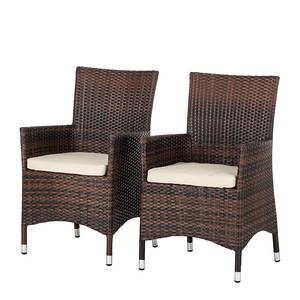 Poltrona da giardino Paradise Lounge set 2 - Polyrattan marrone screziato