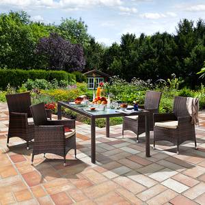 Poltrona da giardino Paradise Lounge set 2 - Polyrattan marrone screziato