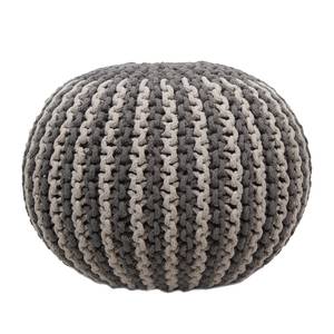 Pouf Bobble II Baumwollstoff - Grau / Creme