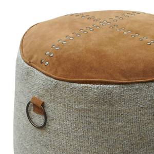 Pouf Pawai Leder / Wolle - Braun / Grau