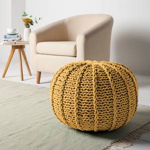 Pouf Rosita Tissu - Jaune moutarde