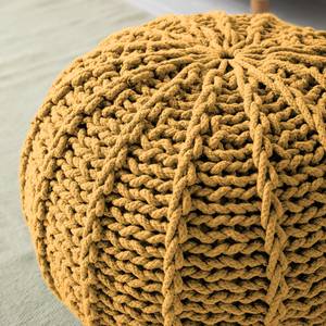 Pouf Rosita Tissu - Jaune moutarde