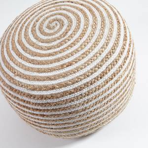 Poef Saht II jute - Beige/wit