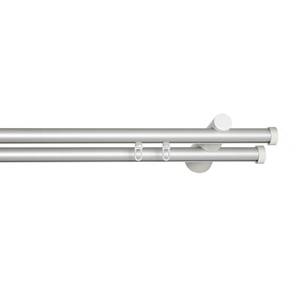 Gardinenstange Nino (2-lfg) I Weiß / Silber - Breite: 120 cm