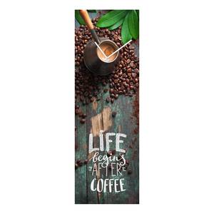 Wanduhr Life & Coffee Glas - Mehrfarbig