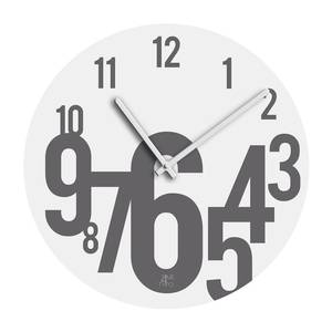 Horloge Time For Typo Verre - Blanc / Gris