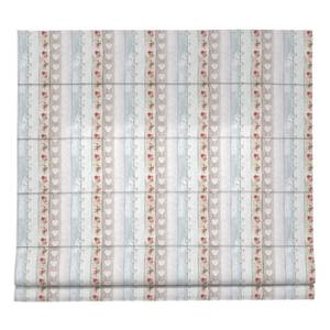 Raffrollo Capri Dream I Baumwollstoff - Creme / Rot - 80 x 170 cm