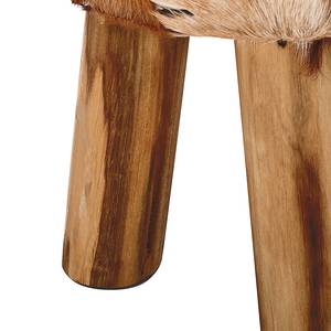 Ranch kruk met geitenvel Bruin - Dierenvel - Hout - Hoogte: 45 cm