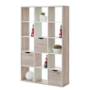 Open kast Annecy zandeikenhout/wit - 110 x 181 cm