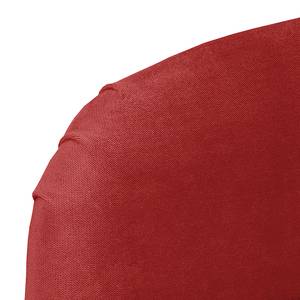 Chaise longue Blomma rood fluweel - armleuning vooraanzicht rechts - Notenboomhout