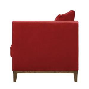 Chaise longue Blomma rood fluweel - armleuning vooraanzicht rechts - Notenboomhout