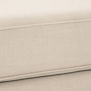 Chaise longue Blomma beige geweven stof - armleuning vooraanzicht links - frame: notenboomhoutkleurig