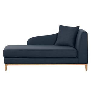 Chaise longue Blomma geweven stof - Donkerblauw - Armleuning vooraanzicht rechts - Eik