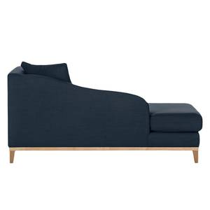 Chaise longue Blomma geweven stof - Donkerblauw - Armleuning vooraanzicht rechts - Eik