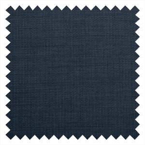 Chaise longue Blomma donkerblauwe geweven stof - armleuning vooraanzicht links - frame: notenboomhoutkleurig