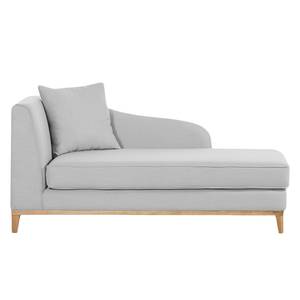 Chaise longue Blomma geweven stof - Grijs - Armleuning vooraanzicht links - Eik