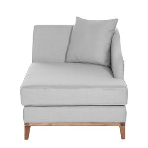 Chaise longue Blomma geweven stof - Grijs - Armleuning vooraanzicht links - Walnoot