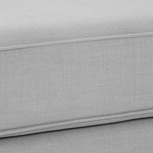 Chaise longue Blomma grijze geweven stof - armleuning vooraanzicht rechts - frame: notenboomhoutkleurig