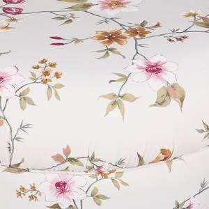 Recamiere Henry Webstoff Creme Blumenmuster- Armlehne davorstehend rechts