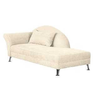 Chaise Longue Kendale I geweven stof - Beige - Armleuning vooraanzicht links