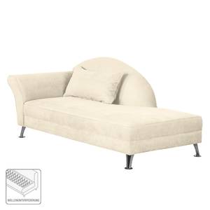 Chaise Longue Kendale I geweven stof - Beige - Armleuning vooraanzicht links