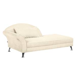 Chaise Longue Kendale I geweven stof - Beige - Armleuning vooraanzicht links