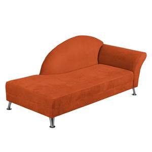 Chaise Longue Kendale I geweven stof - Terracotta - Armleuning vooraanzicht rechts