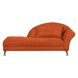 Chaise Longue Kendale I geweven stof - Terracotta - Armleuning vooraanzicht rechts