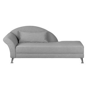 Chaise Longue Kendale II geweven stof - Grijs - Armleuning vooraanzicht links