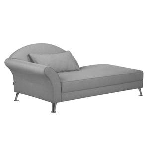 Chaise Longue Kendale II geweven stof - Grijs - Armleuning vooraanzicht links