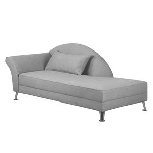 Chaise Longue Kendale II geweven stof - Grijs - Armleuning vooraanzicht links