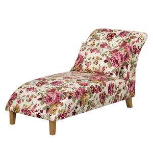 Longchair Colmar vlakweefsel beige/rood