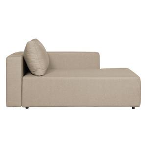 Longchair Mandalay geweven stof Stof Zahira: Beige-Grijs - Armleuning vooraanzicht links