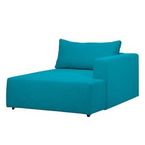 Longchair Mandalay geweven stof Stof Zahira: Turquoise - Armleuning vooraanzicht links