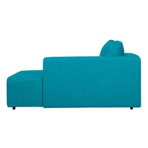 Longchair Mandalay geweven stof Stof Zahira: Turquoise - Armleuning vooraanzicht links