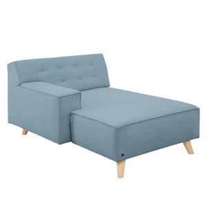 Chaise longue Nordic Chic geweven stof - Stof TUS: 6 sky blue - Armleuning vooraanzicht links